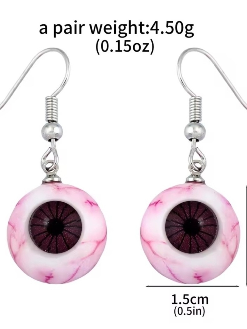 Pink Eyeball Dangle Earrings - Unbranded